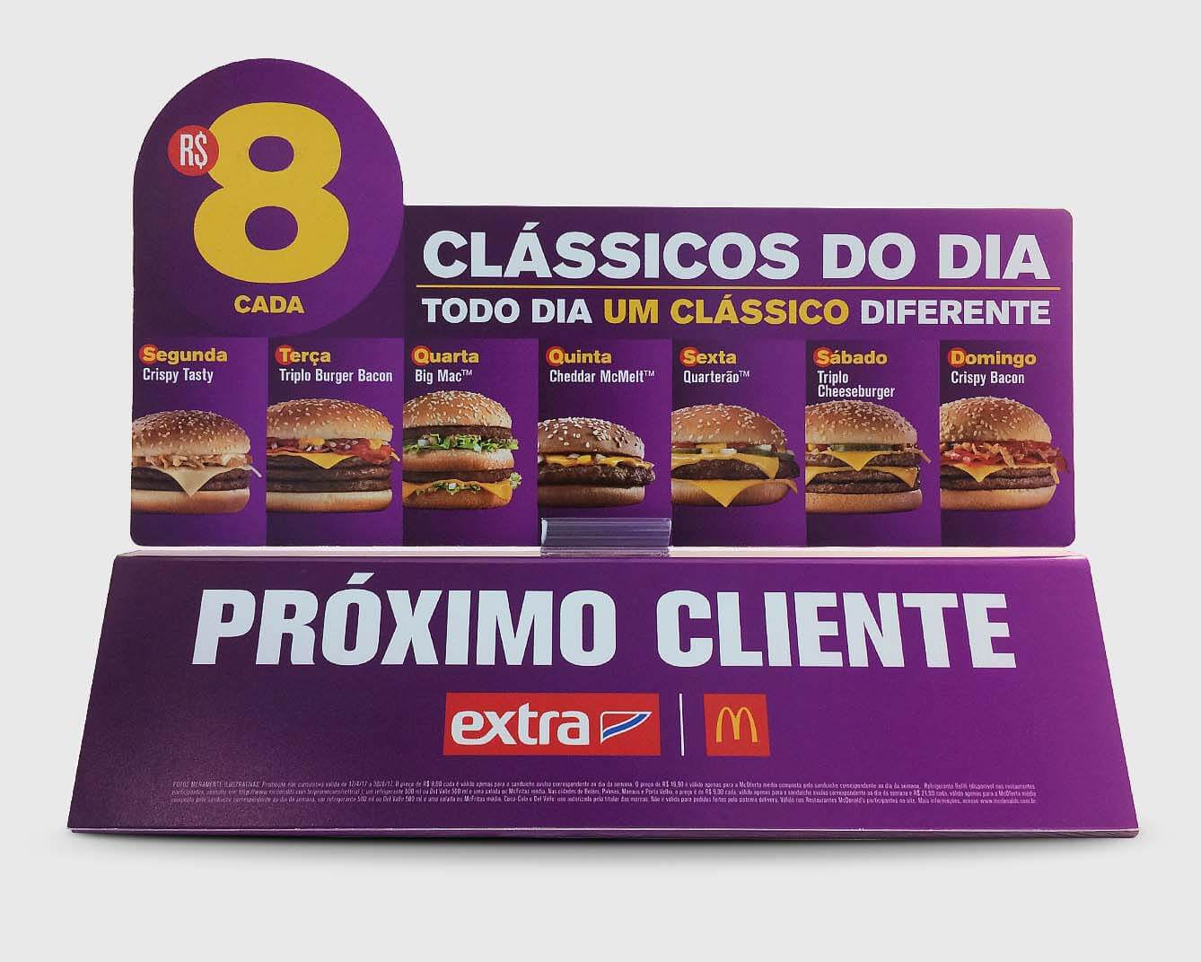 Exemplar de adesivo de promoção de sanduíches do Mc Donald's